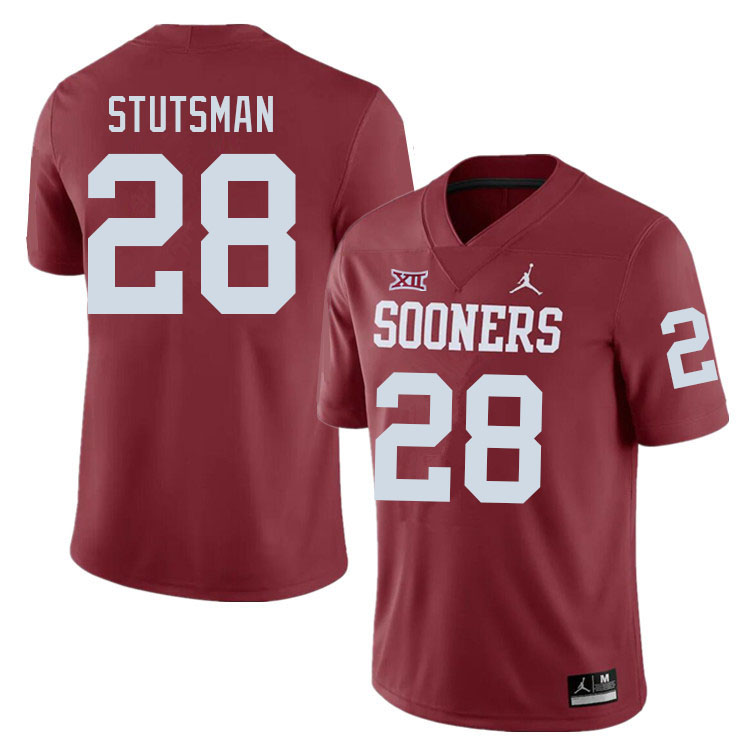 Men #28 Danny Stutsman Oklahoma Sooners College Football Jerseys Sale-Crimson - Click Image to Close